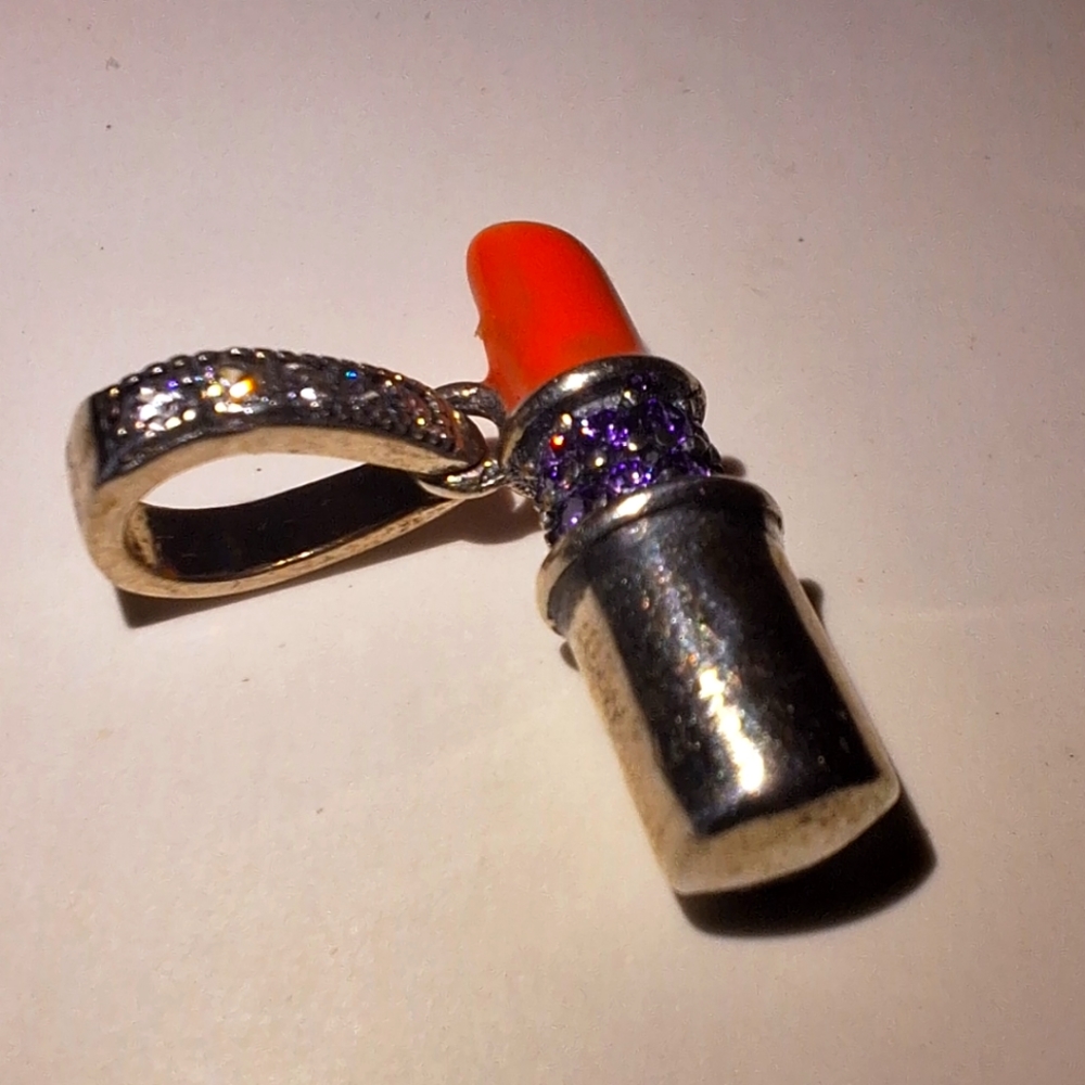 SILVER LIPSTICK  CHARMS
